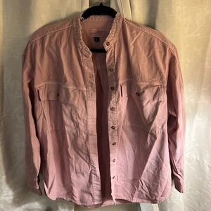 Universal Thread Women's Pink Long Sleeved Raglan Button-Down Shirt Size Medium